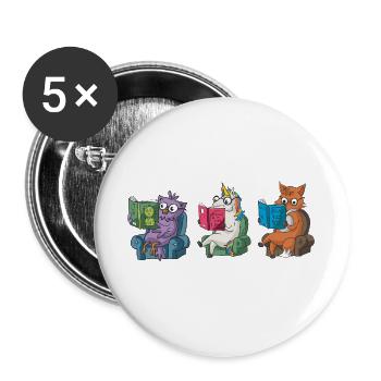 Niedliche Tiere lesen Believe In Yourself Design - Buttons groß 56 mm (5er Pack) - Weiß - Vorne