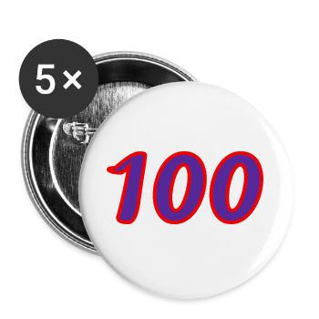 100. 100 JAHRE. 100-JÄHRIGES JUBILÄUM. GEBURTSTAG 100 - Buttons groß 56 mm (5er Pack) - Weiß - Vorne