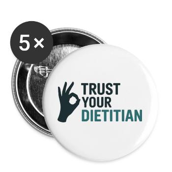 Vertrauen Sie auf die professionelle Beratung Ihres Ernährungsberaters - Buttons groß 56 mm (5er Pack) - Weiß - Vorne