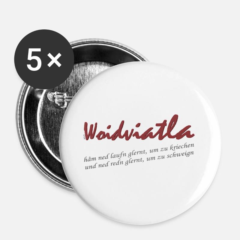 Woidviatla Script Logo - Buttons large 2.2''/56 mm (5-pack) - white