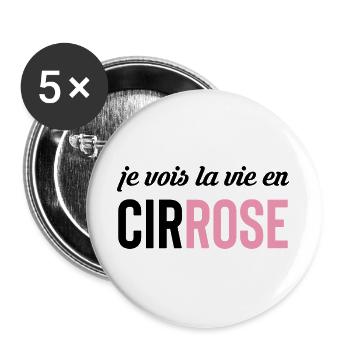 Ich sehe das Leben in der Zirrose - Buttons groß 56 mm (5er Pack) - Weiß - Vorne