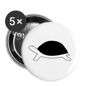 Schildkröte - Buttons groß 56 mm (5er Pack) - Weiß - Vorne