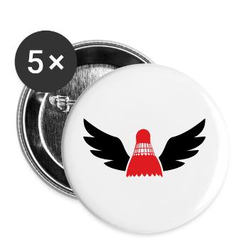 Badminton - Lot de 5 grands badges (56 mm) - blanc - Devant