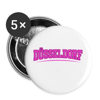 Düsseldorf Germany Typografie Pink - Buttons groß 56 mm (5er Pack) - Weiß - Vorne