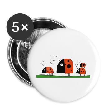 funny ladybugs - Buttons large 2.2''/56 mm (5-pack) - white - Front