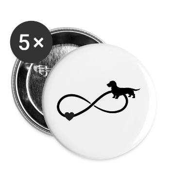 Rauhaardackel Dackel Unendlichkeit  - Buttons groß 56 mm (5er Pack) - Weiß - Vorne