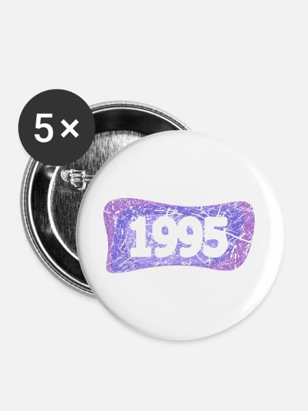 1995 - Buttons groß 56 mm (5er Pack) - Weiß