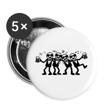 Groom Friends Group Beer - Buttons large 2.2''/56 mm (5-pack) - white - Front