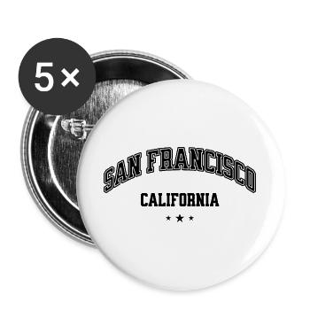 San Francisco Arch Text Tee - Buttons groß 56 mm (5er Pack) - Weiß - Vorne