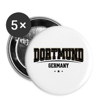 Dortmund Yellow Outline Wordmark - Buttons large 2.2''/56 mm (5-pack) - white - Front