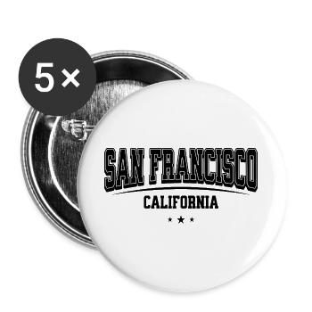 San Francisco Arc Schriftzug - Buttons groß 56 mm (5er Pack) - Weiß - Vorne