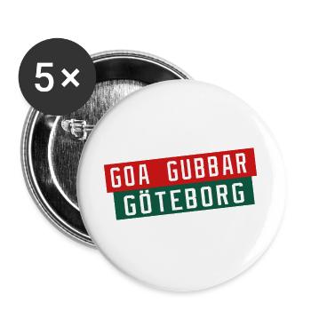 Göteborg Goa Gubbar - Lot de 5 grands badges (56 mm) - blanc - Devant