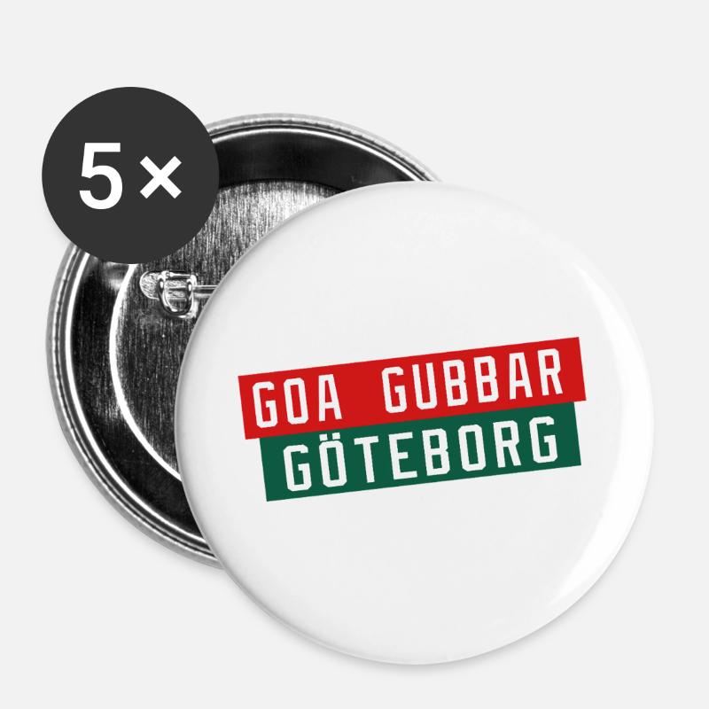 Göteborg Goa Gubbar - Buttons groß 56 mm (5er Pack) - Weiß