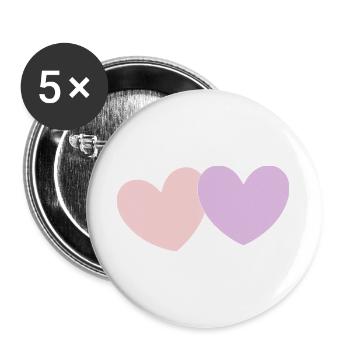 Cadeau pastel en cœur pour la Saint-Valentin - Lot de 5 grands badges (56 mm) - blanc - Devant