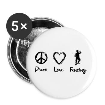 Love of fencing - Buttons large 2.2''/56 mm (5-pack) - white - Front