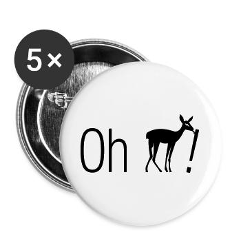 Oh dear DEER - Buttons large 2.2''/56 mm (5-pack) - white - Front