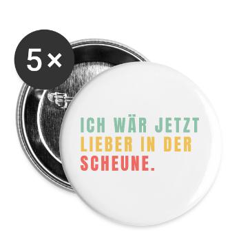 I'd rather be in the barn now - Buttons large 2.2''/56 mm (5-pack) - white - Front