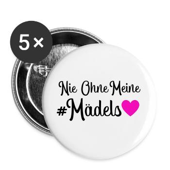 Never without my girls - Buttons large 2.2''/56 mm (5-pack) - white - Front