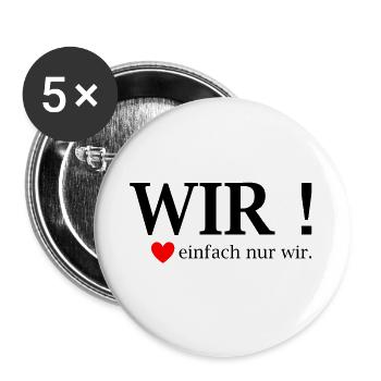 WE! Just us heart - Buttons large 2.2''/56 mm (5-pack) - white - Front