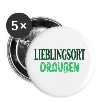 Bien-être Lieu préféré en plein air - Lot de 5 grands badges (56 mm) - blanc - Devant