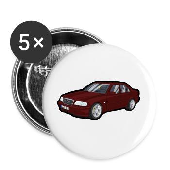 Look de voiture de rue de dessins animés rouges - Lot de 5 grands badges (56 mm) - blanc - Devant
