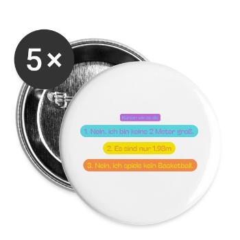 1,98m. Fragen - Buttons groß 56 mm (5er Pack) - Weiß - Vorne