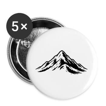 Mountains icon Hill - Buttons large 2.2''/56 mm (5-pack) - white - Front