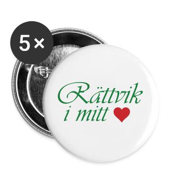 Rättvik in my heart - Buttons large 2.2''/56 mm (5-pack) - white - Front