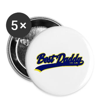 Beste Daddy Retro Sport Typografie - Buttons groß 56 mm (5er Pack) - Weiß - Vorne