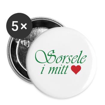 Sorsele in my heart - Buttons large 2.2''/56 mm (5-pack) - white - Front