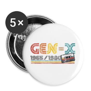 Génération X Génération X Couleurs rétro 1965-1980 - Lot de 5 grands badges (56 mm) - blanc - Devant