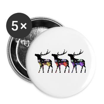 Hirsch - Buttons groß 56 mm (5er Pack) - Weiß - Vorne
