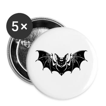 Bat Gothic Illustration - Buttons large 2.2''/56 mm (5-pack) - white - Front