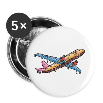 Aviateur d’avion Glace Enfants Garçons Pilote - Lot de 5 grands badges (56 mm) - blanc - Devant
