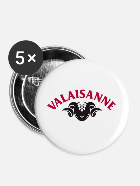 Brasserie Valaisanne - Buttons groß 56 mm (5er Pack) - Weiß