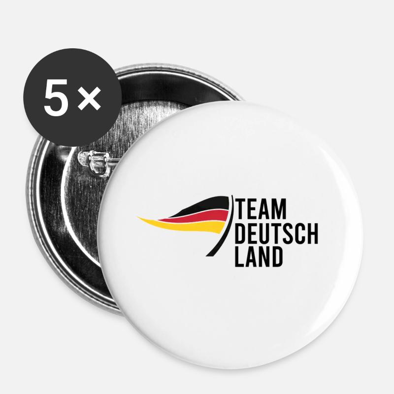 Équipe Allemagne - Lot de 5 grands badges (56 mm) - blanc