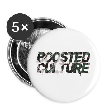 Boosted JDM Car Scene Turbo Tuning Culture Fans - Buttons large 2.2''/56 mm (5-pack) - white - Front
