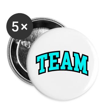 Lettrage d’équipe - Lot de 5 grands badges (56 mm) - blanc - Devant