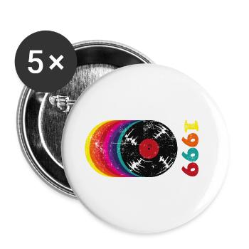 1999 Music Vinyl - Lot de 5 grands badges (56 mm) - blanc - Devant