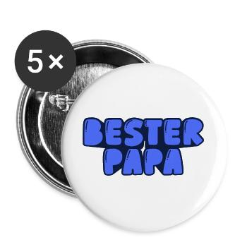 Bester Papa - Buttons groß 56 mm (5er Pack) - Weiß - Vorne