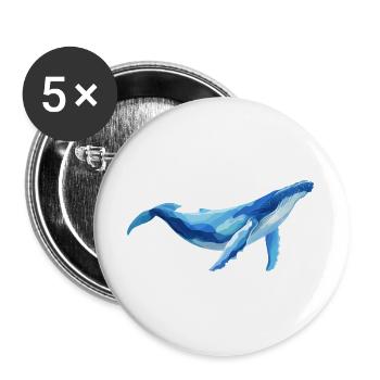 whale - Buttons large 2.2''/56 mm (5-pack) - white - Front