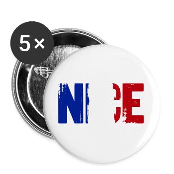 Nice France Nice - Buttons large 2.2''/56 mm (5-pack) - white - Front