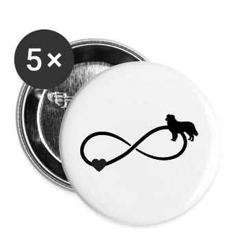 Australian Shepherd Heart Infinity - Buttons large 2.2''/56 mm (5-pack) - white - Front