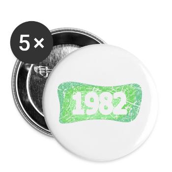 1982 - Buttons groß 56 mm (5er Pack) - Weiß - Vorne