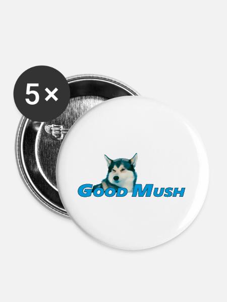 GOOD MUSH - Buttons groß 56 mm (5er Pack) - Weiß