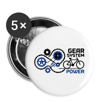Génial Gear System Bike Nerd - Lot de 5 grands badges (56 mm) - blanc - Devant