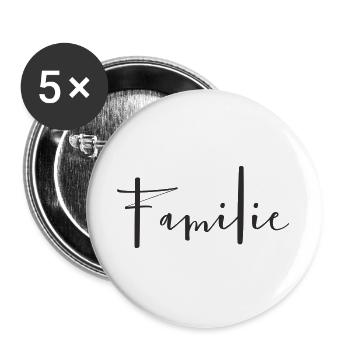 Familie – Liebevolles Textdesign - Buttons groß 56 mm (5er Pack) - Weiß - Vorne