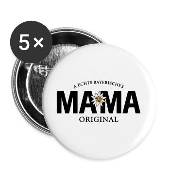 Bayerisches Original - Mama - Buttons groß 56 mm (5er Pack) - Weiß - Vorne