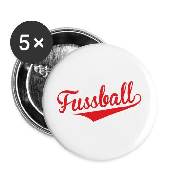 Football Rouge Vintage : Le Style du Finisseur - Lot de 5 grands badges (56 mm) - blanc - Devant