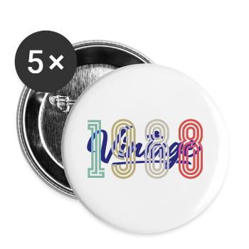 Vintage 1988 - Buttons groß 56 mm (5er Pack) - Weiß - Vorne